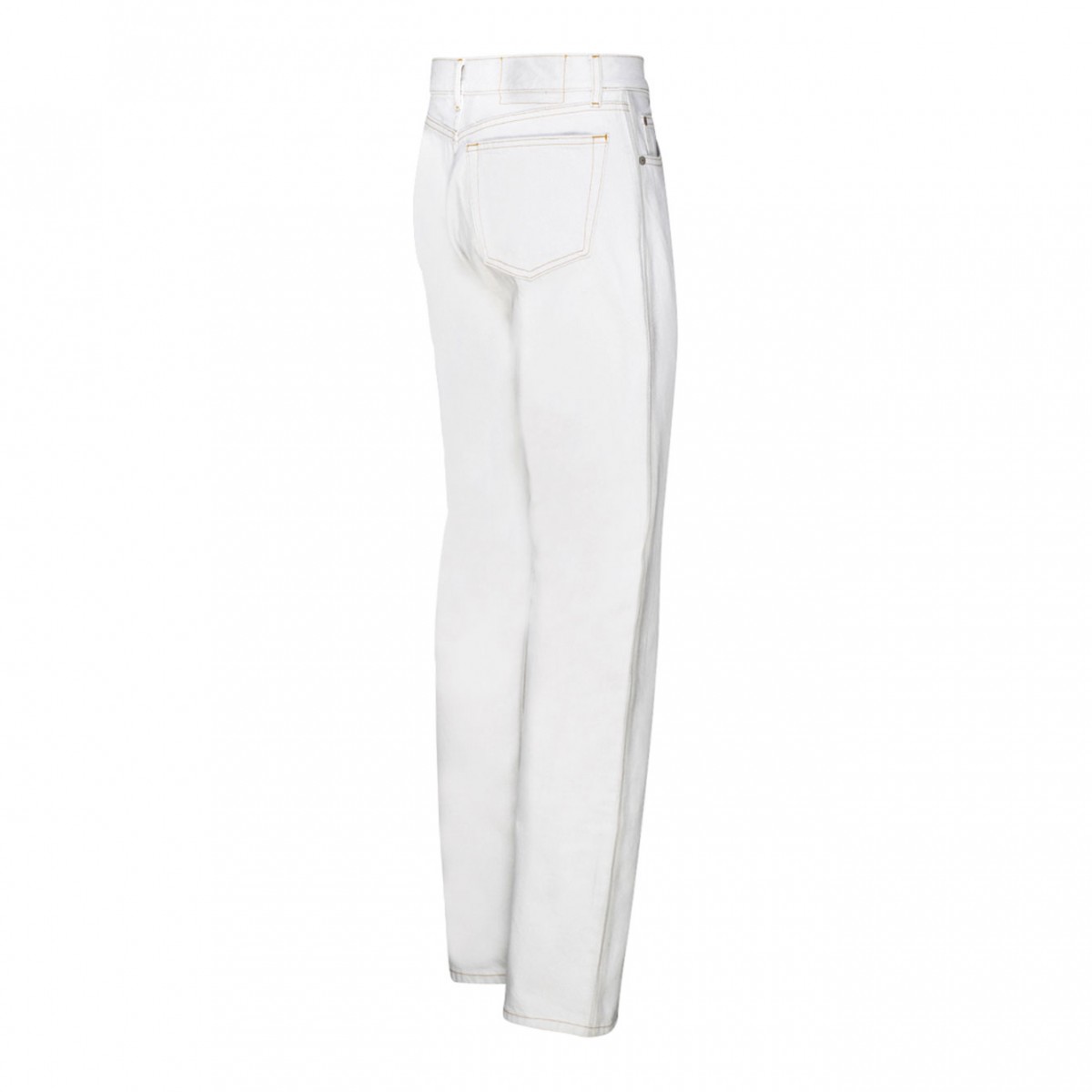 White Cotton Mid Rise Jeans