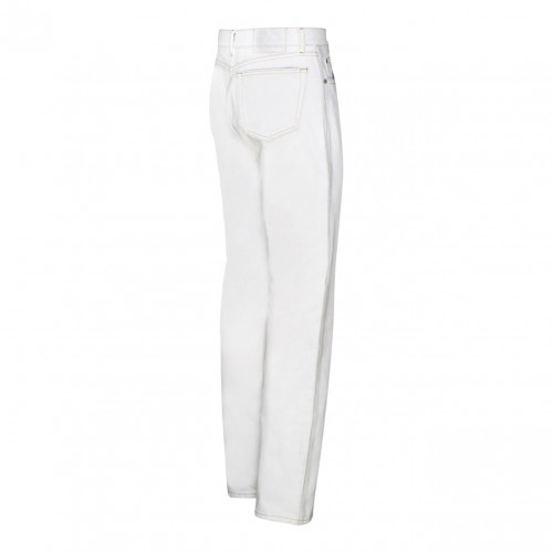 White Cotton Mid Rise Jeans