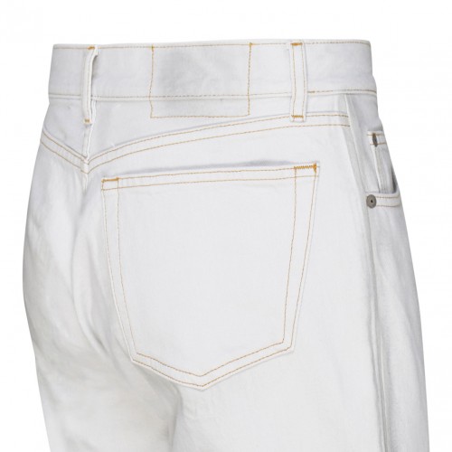 White Cotton Mid Rise Jeans