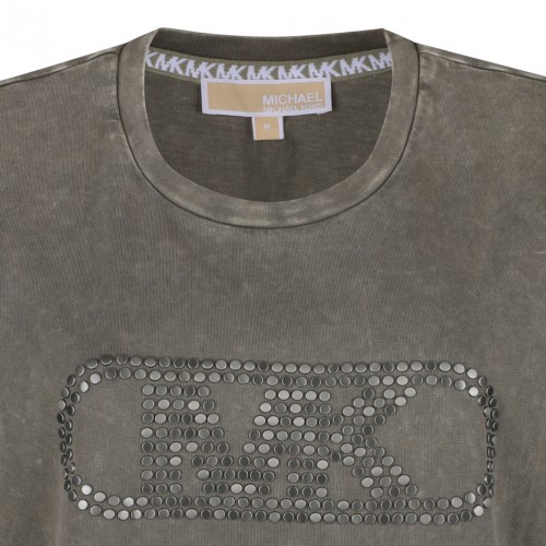 Moss Green Empire Stud T-Shirt