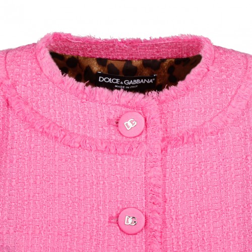 Pink Short Raschel Tweed Jacket