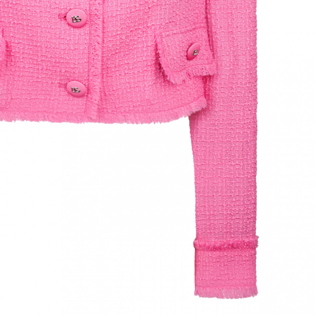Pink Short Raschel Tweed Jacket