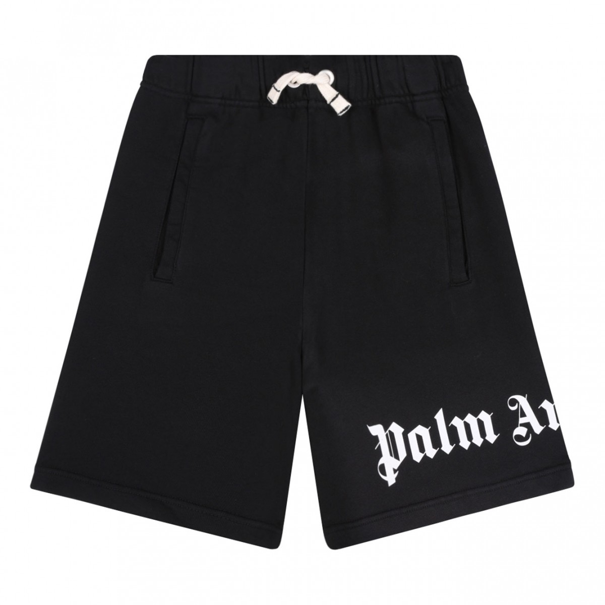 Black Logo Print Track Shorts