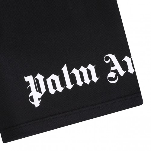 Black Logo Print Track Shorts