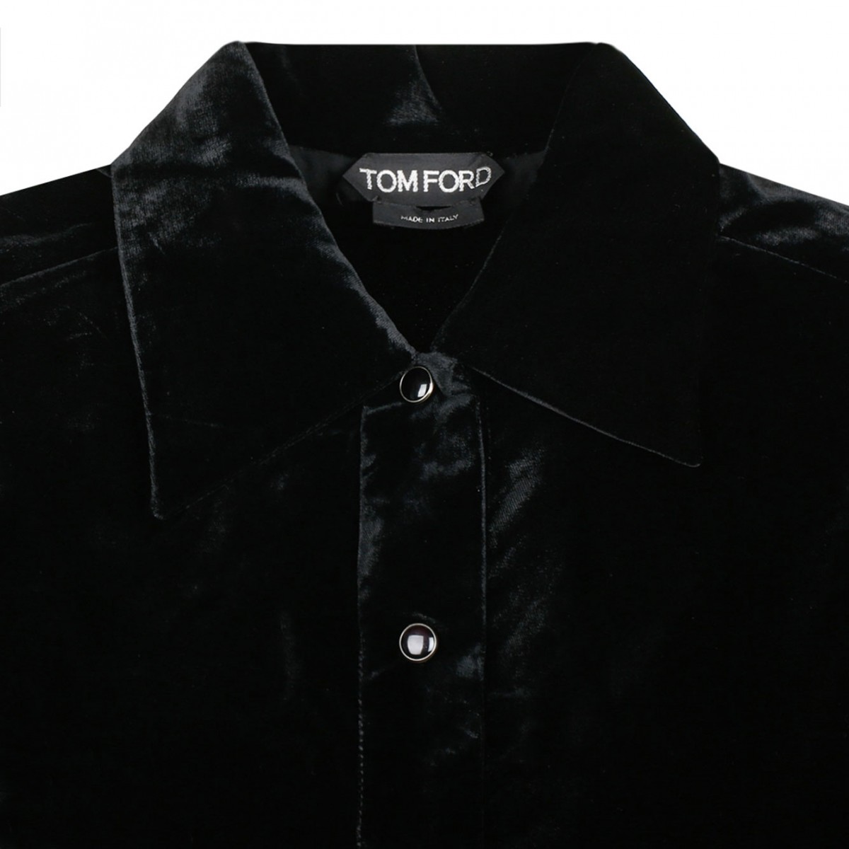 Black Silk Panelled Buttoned Shirt