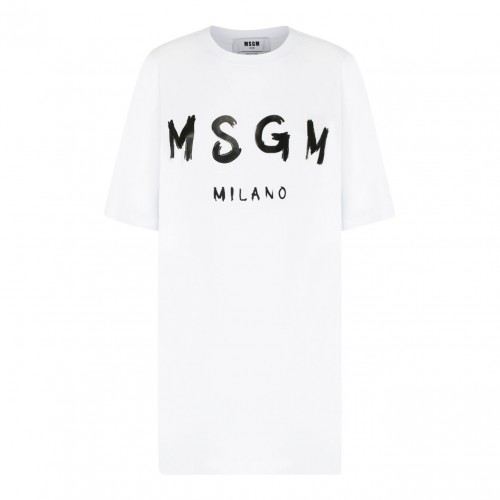 White Logo Print T-Shirt
