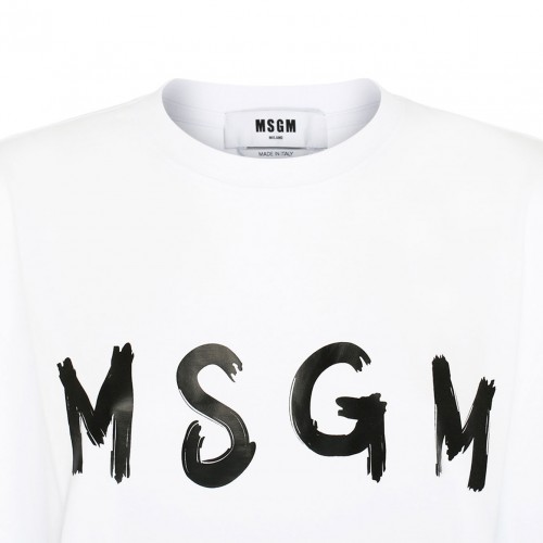 White Logo Print T-Shirt