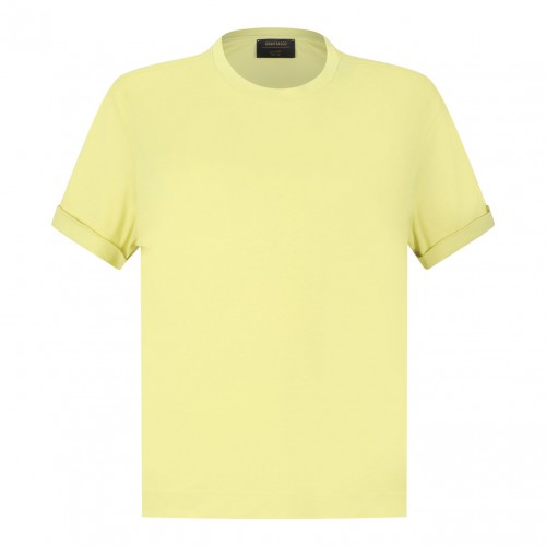 Light Yellow Turn Up Sleeve T-Shirt