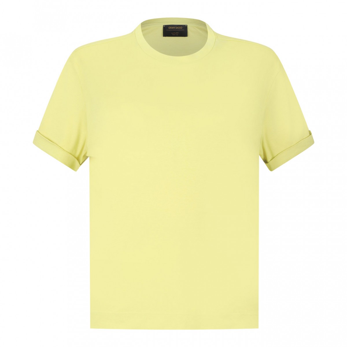 Light Yellow Turn Up Sleeve T-Shirt