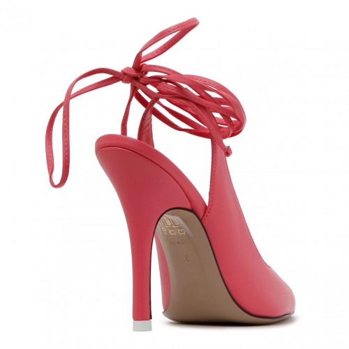 Peach Calf Leather Strap Detail Pumps