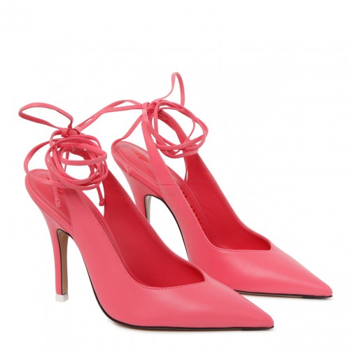 Peach Calf Leather Strap Detail Pumps 2