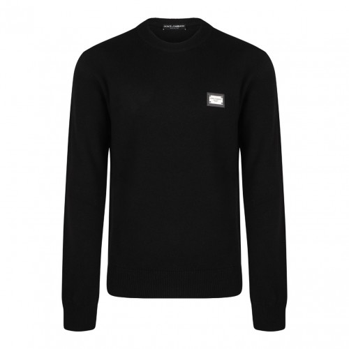 Black Logo Tag Sweater