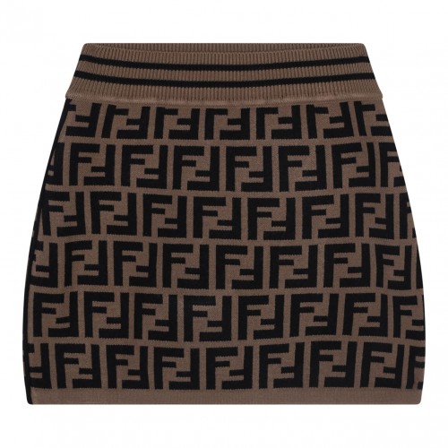 Brown Logo Motif Skirt