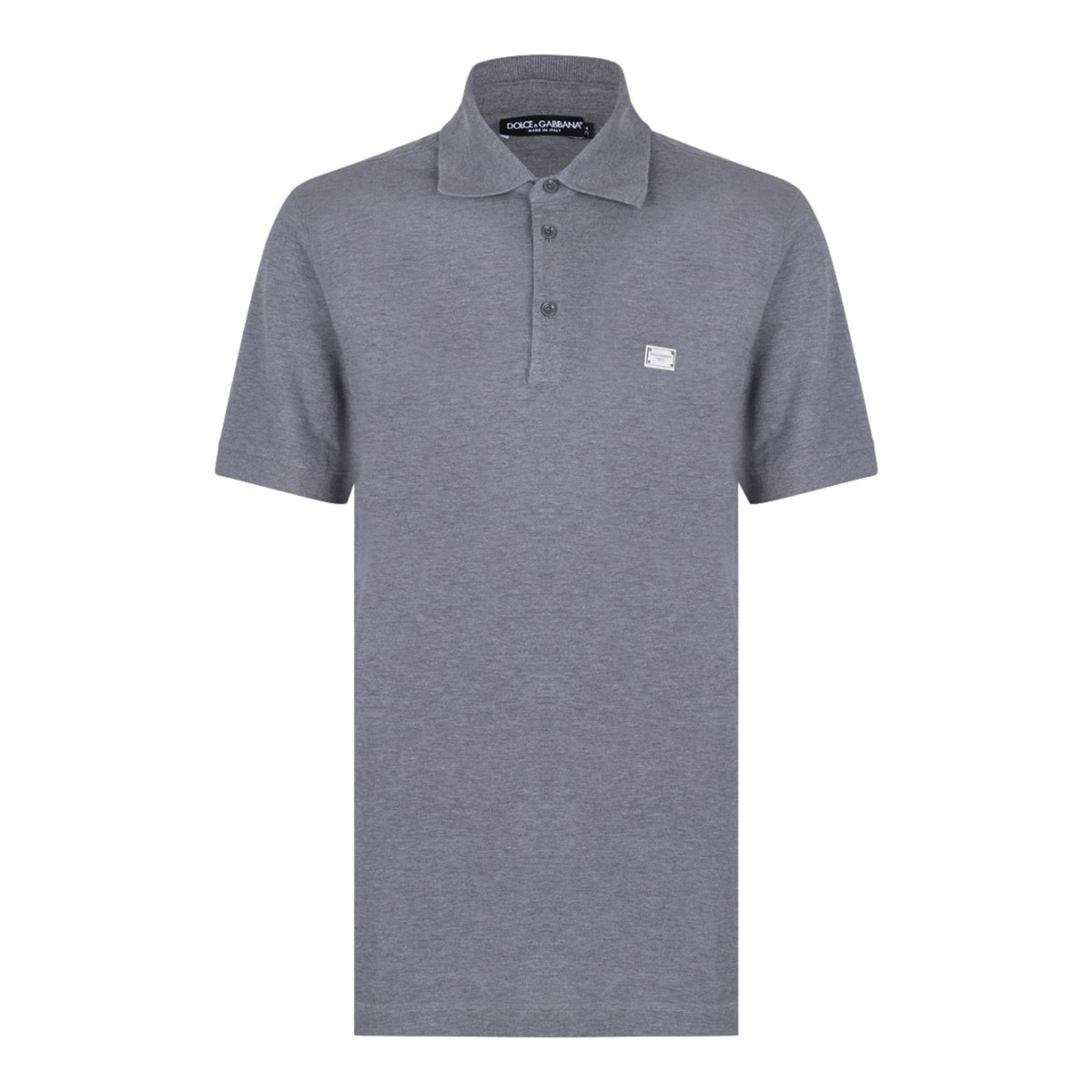 Grey Logo Plaque Polo Shirt
