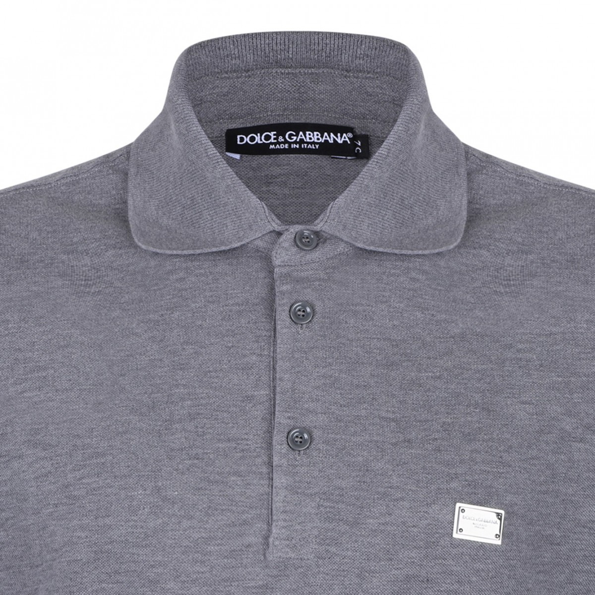 Grey Logo Plaque Polo Shirt