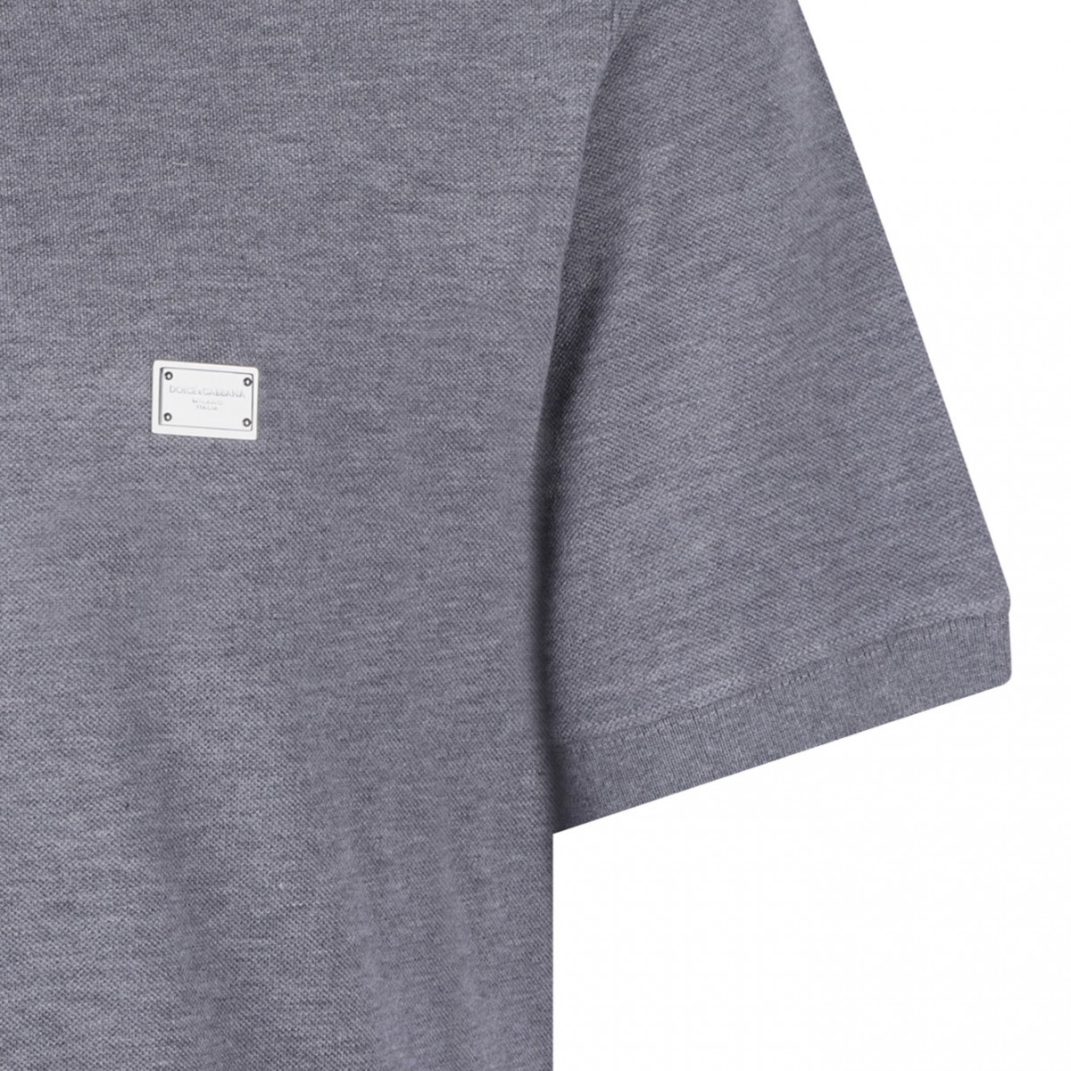 Grey Logo Plaque Polo Shirt