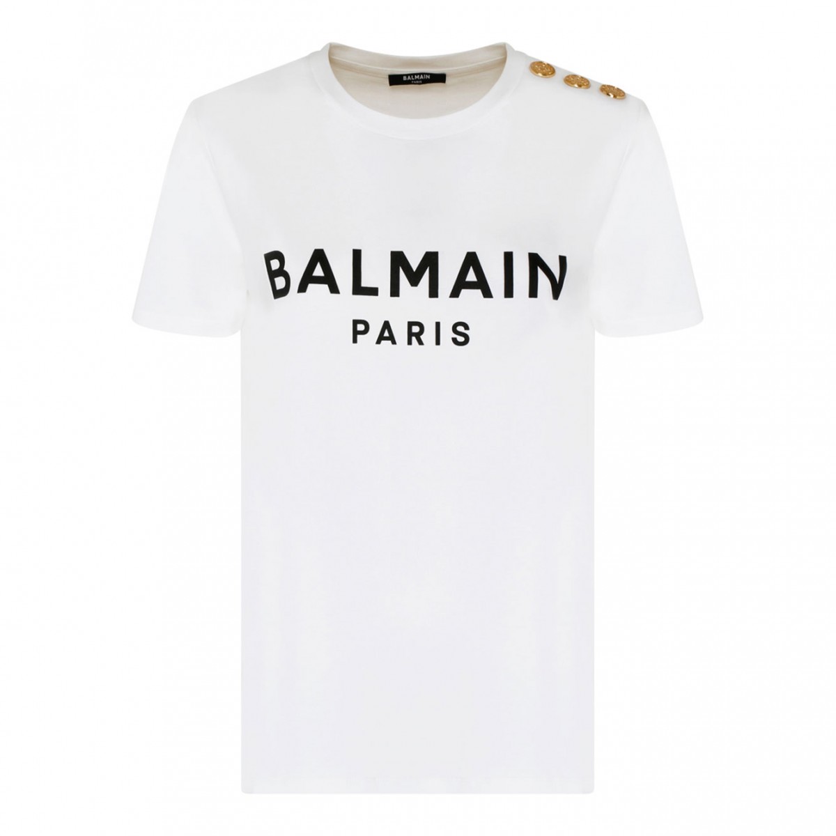 White and Black Logo Print T-Shirt