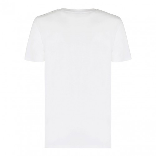 White and Black Logo Print T-Shirt 2