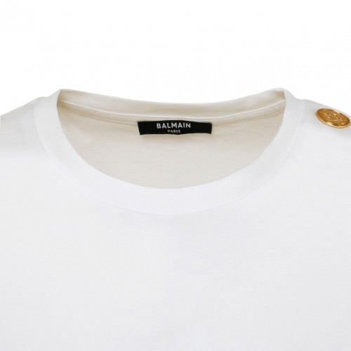 White and Black Logo Print T-Shirt