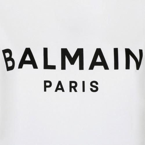 White and Black Logo Print T-Shirt