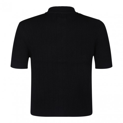 Black Embossed Button Cardigan 2