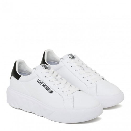White and Black Platform Sneakers