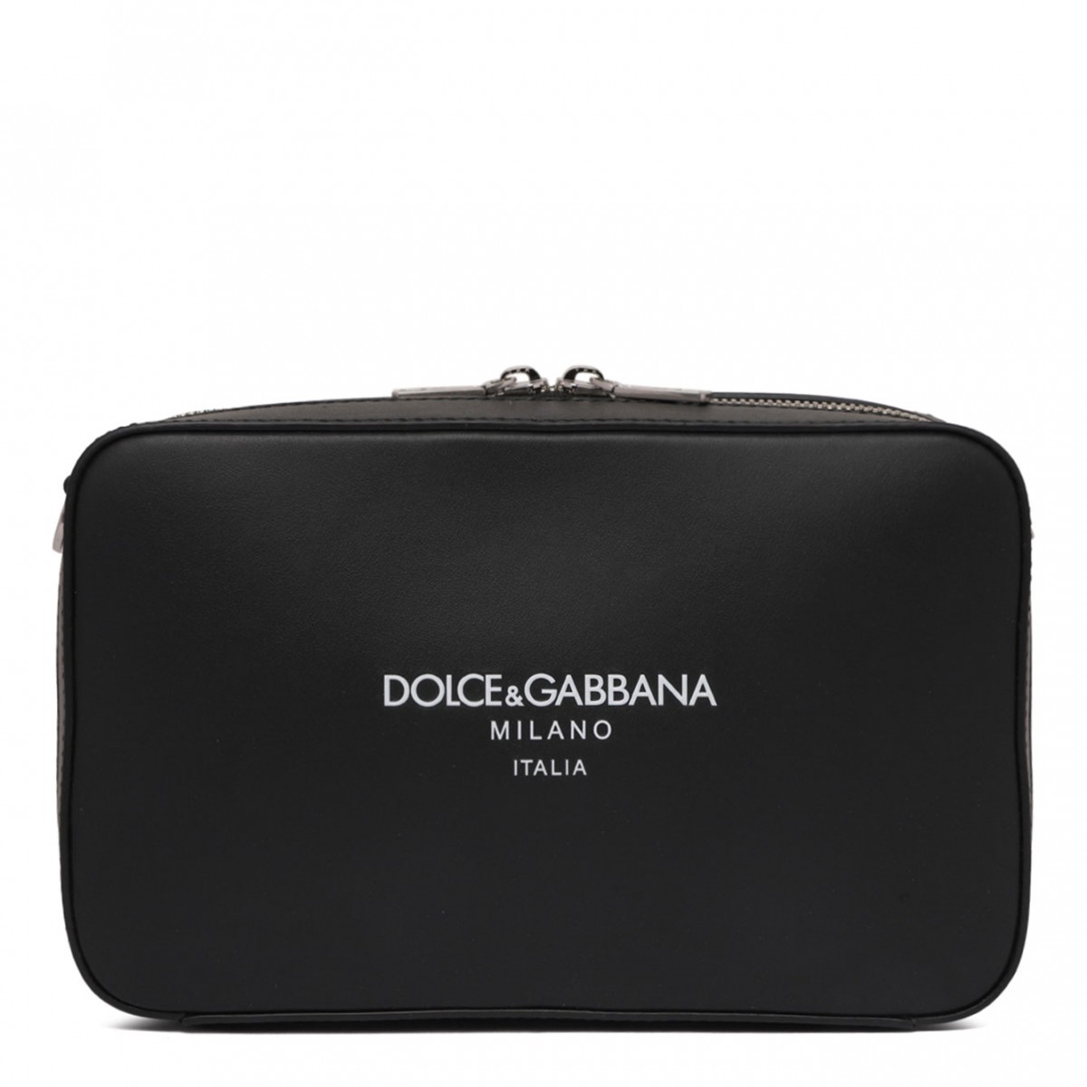 Black Logo Embossed Messenger Bag