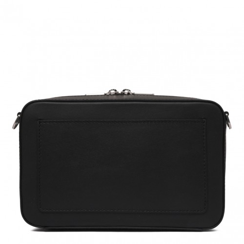 Black Logo Embossed Messenger Bag
