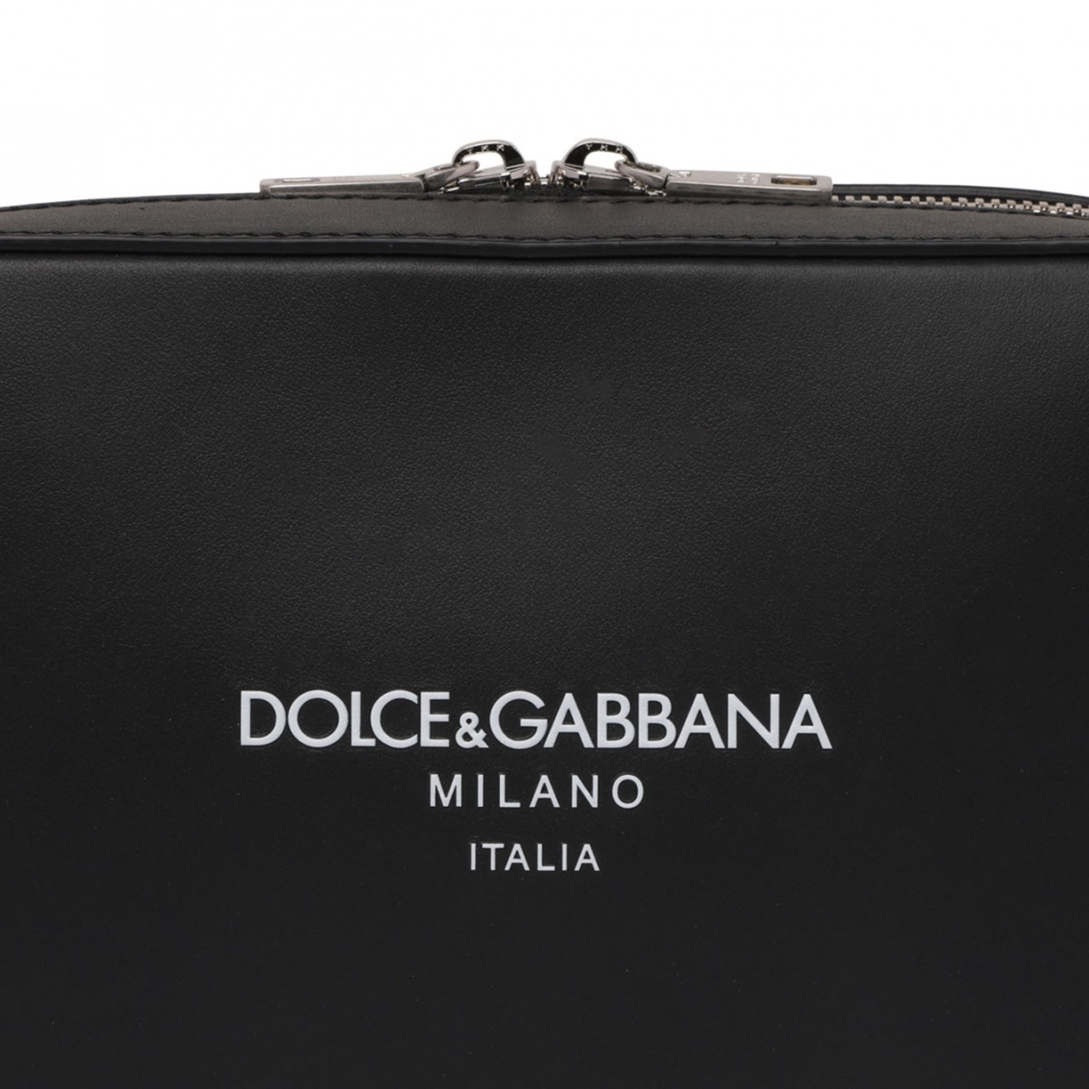 Black Logo Embossed Messenger Bag