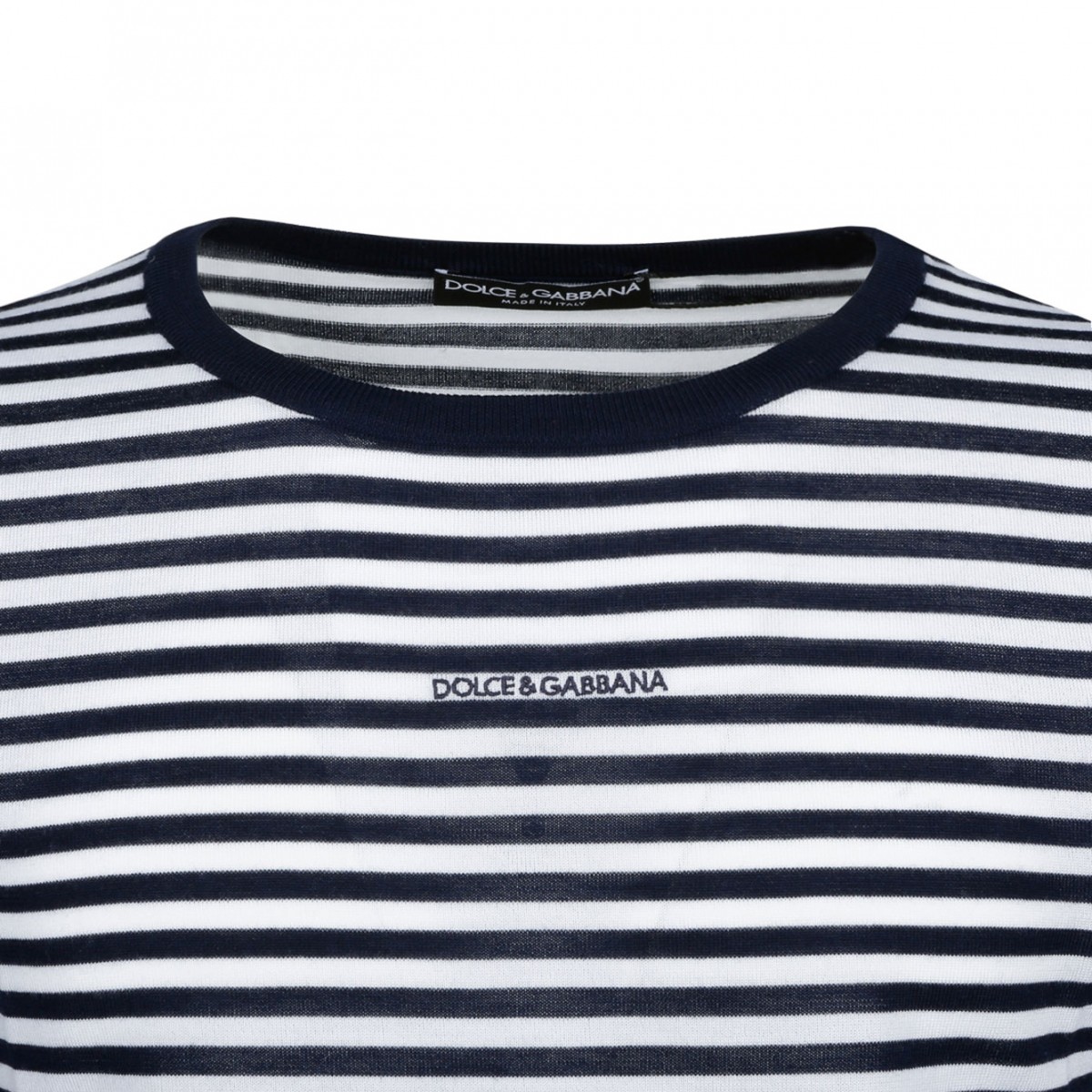 Blue and White Boat Neck Sweater