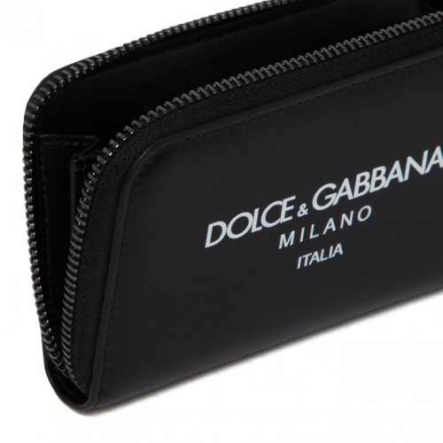 Black Logo Print Wallet