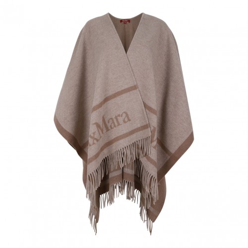 Beige Wool Poncho