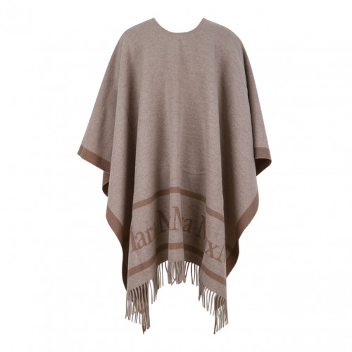 Beige Wool Poncho 2