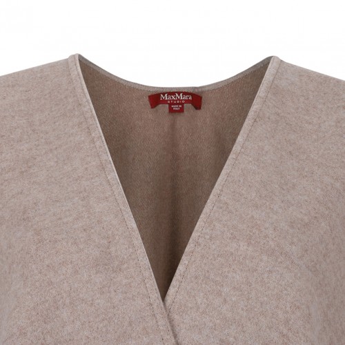 Beige Wool Poncho