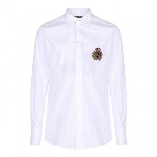 White Logo Patch Shirt