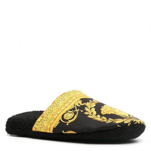 Black I Love Baroque Slippers