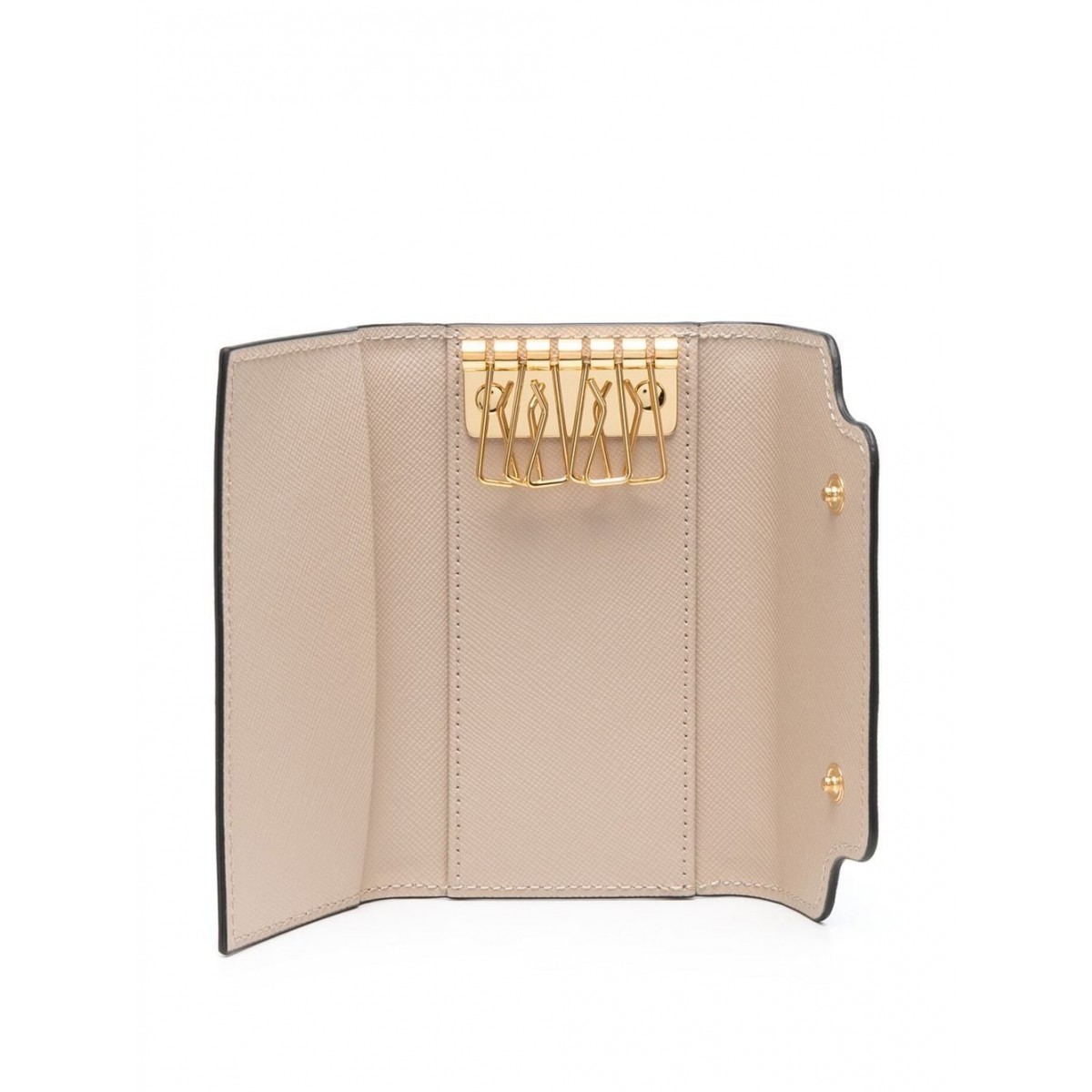 Tea Green and Limestone Leather Keyholder Wallet