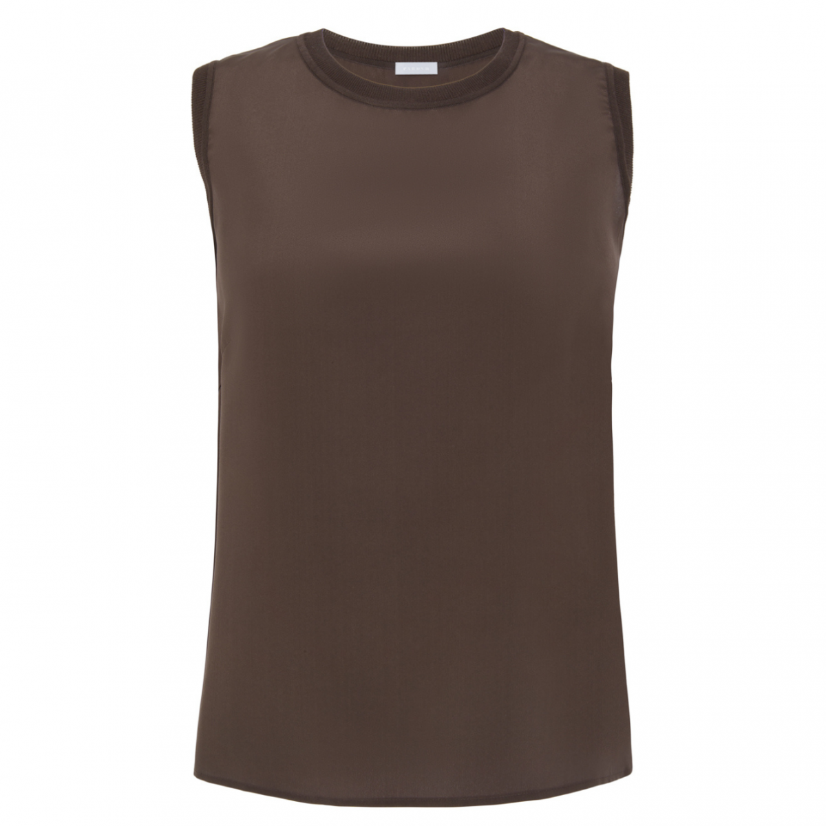 Brown Sleeveless Blouse