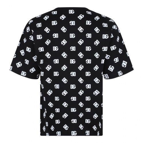 Black and White Monogram Print T-Shirt 2