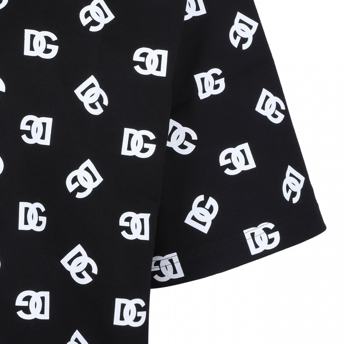 Black and White Monogram Print T-Shirt