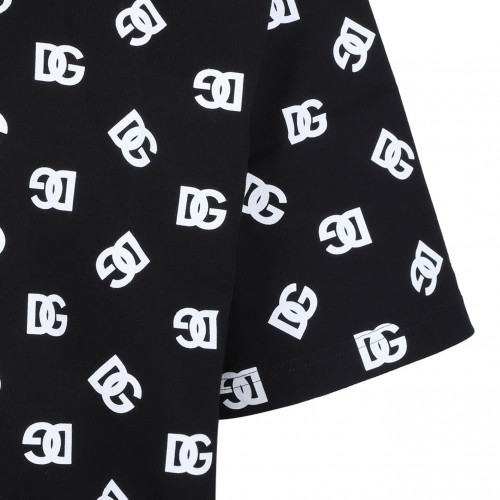 Black and White Monogram Print T-Shirt