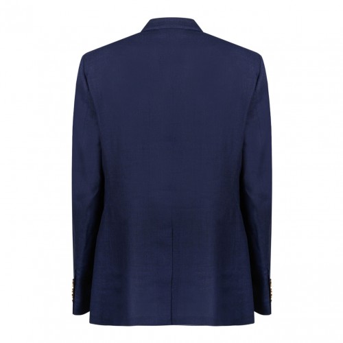 Blue Wool Double-Breasted Blazer