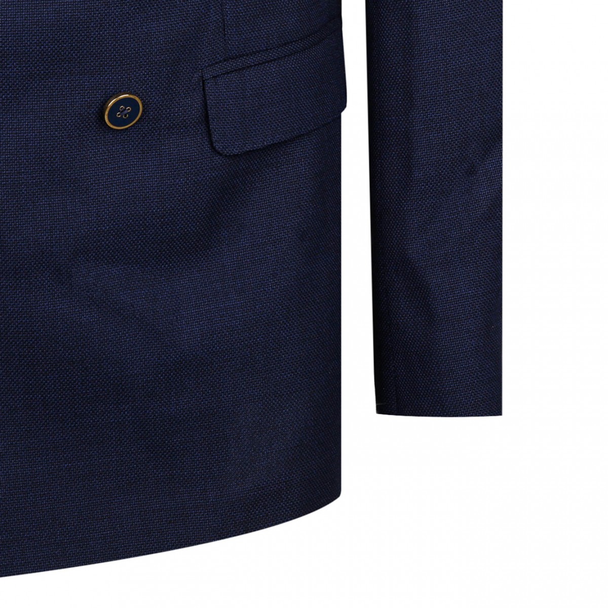 Blue Wool Double-Breasted Blazer
