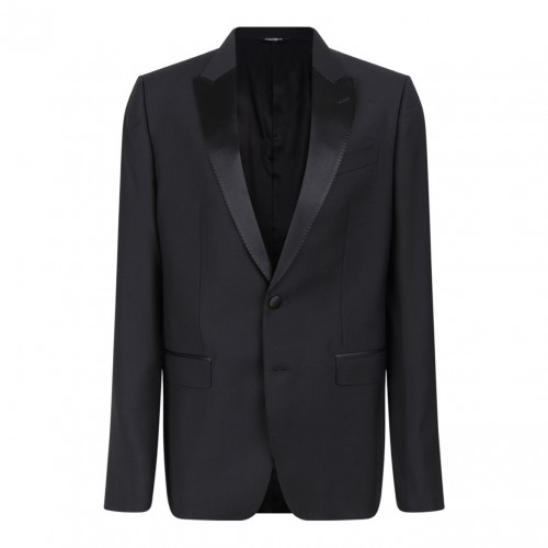 Black Wool and Silk Martini-Fit Tuxedo Suit