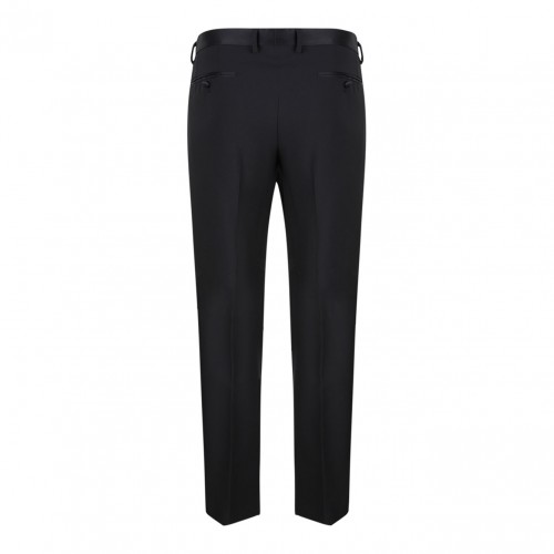 Black Wool and Silk Martini-Fit Tuxedo Suit