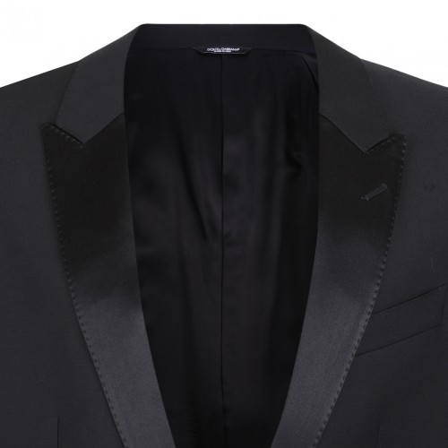 Black Wool and Silk Martini-Fit Tuxedo Suit