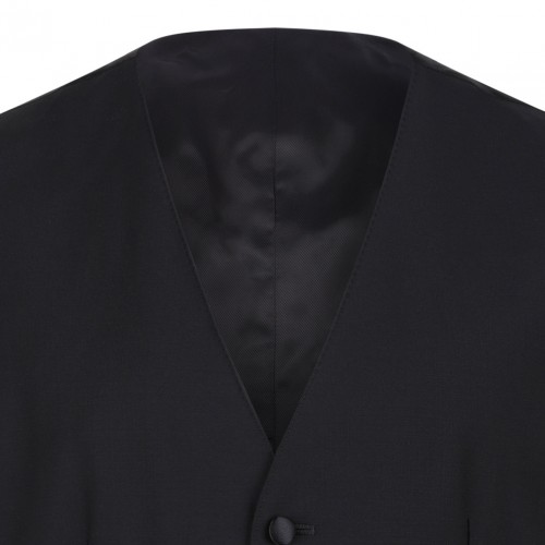 Black Wool and Silk Martini-Fit Tuxedo Suit