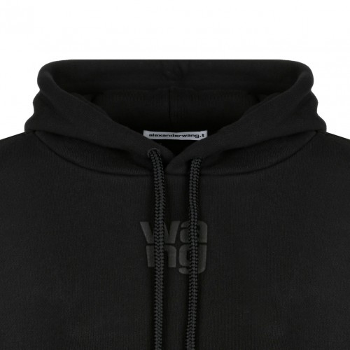 Black Logo Print Hoodie