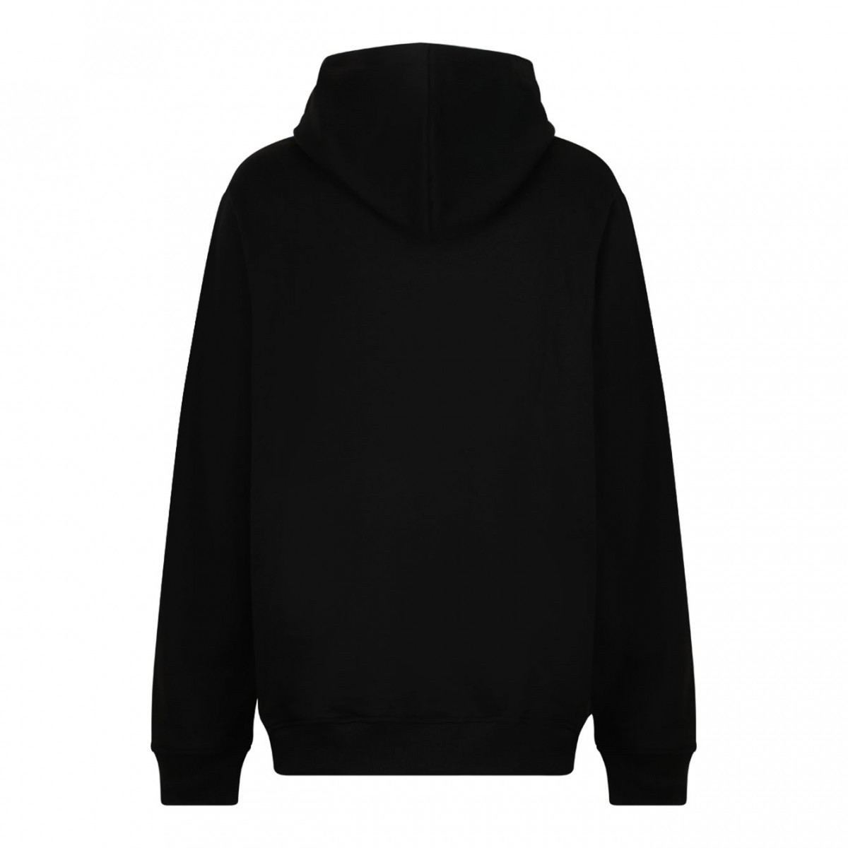 Black Flocked Logo Hoodie