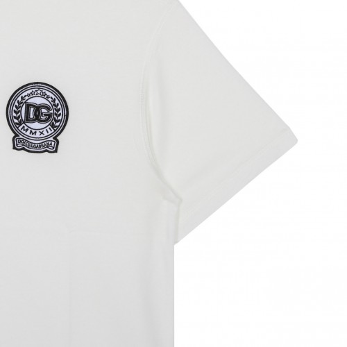 White Logo Embroidered T-Shirt